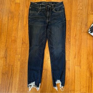 AE Hi-Rise Jegging Crop Dark Wash Jeans